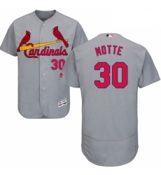 Mens Majestic St Louis Cardinals 30 Jason Motte Grey Road Flex Base Authentic Collection MLB Jersey
