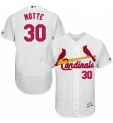 Mens Majestic St Louis Cardinals 30 Jason Motte White Home Flex Base Authentic Collection MLB Jersey