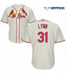 Mens Majestic St Louis Cardinals 31 Lance Lynn Replica Cream Alternate Cool Base MLB Jersey