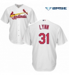 Mens Majestic St Louis Cardinals 31 Lance Lynn Replica White Home Cool Base MLB Jersey
