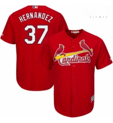 Mens Majestic St Louis Cardinals 37 Keith Hernandez Replica Red Alternate Cool Base MLB Jersey