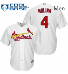 Mens Majestic St Louis Cardinals 4 Yadier Molina Replica White Home Cool Base MLB Jersey
