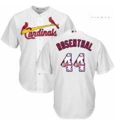 Mens Majestic St Louis Cardinals 44 Trevor Rosenthal Authentic White Team Logo Fashion Cool Base MLB Jersey