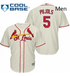 Mens Majestic St Louis Cardinals 5 Albert Pujols Replica Cream Alternate Cool Base MLB Jersey