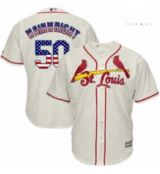 Mens Majestic St Louis Cardinals 50 Adam Wainwright Authentic Cream USA Flag Fashion MLB Jersey