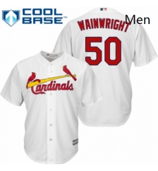 Mens Majestic St Louis Cardinals 50 Adam Wainwright Replica White Home Cool Base MLB Jersey