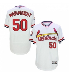 Mens Majestic St Louis Cardinals 50 Adam Wainwright White FlexBase Authentic Collection MLB Jersey