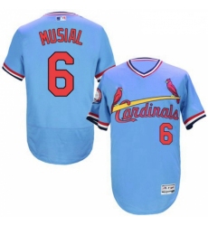 Mens Majestic St Louis Cardinals 6 Stan Musial Light Blue FlexBase Authentic Collection MLB Jersey