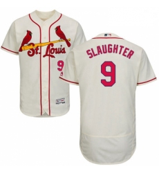 Mens Majestic St Louis Cardinals 9 Enos Slaughter Cream Alternate Flex Base Authentic Collection MLB Jersey