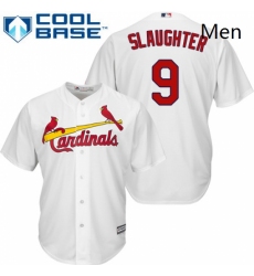 Mens Majestic St Louis Cardinals 9 Enos Slaughter Replica White Home Cool Base MLB Jersey