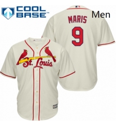 Mens Majestic St Louis Cardinals 9 Roger Maris Replica Cream Alternate Cool Base MLB Jersey