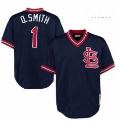 Mens Mitchell and Ness 1994 St Louis Cardinals 1 Ozzie Smith Authentic Navy Blue Throwback MLB Jersey