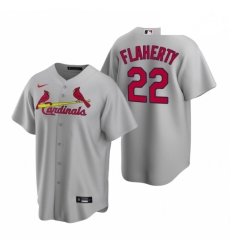Men's Nike St. Louis Cardinals #22 Jack Flaherty Gray Road Stitched Baseball Jersey
