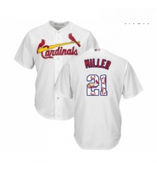 Mens St Louis Cardinals 21 Andrew Miller Authentic White Team Logo Fashion Cool Base Baseball Jersey 