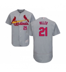 Mens St Louis Cardinals 21 Andrew Miller Grey Road Flex Base Authentic Collection Baseball Jersey