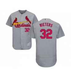 Mens St Louis Cardinals 32 Matt Wieters Grey Road Flex Base Authentic Collection Baseball Jersey