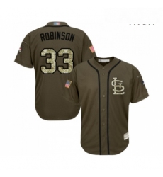 Mens St Louis Cardinals 33 Drew Robinson Authentic Green Salute to Service Baseball Jersey 