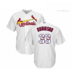Mens St Louis Cardinals 33 Drew Robinson Authentic White Team Logo Fashion Cool Base Baseball Jersey 