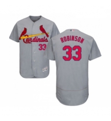 Mens St Louis Cardinals 33 Drew Robinson Grey Road Flex Base Authentic Collection Baseball Jersey