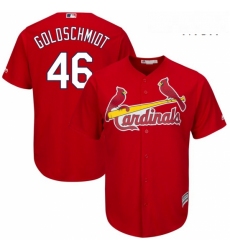 Mens St Louis Cardinals 46 Paul Goldschmidt Majestic Scarlet Alternate Official Cool Base Player Jersey