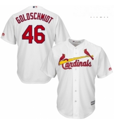 Mens St Louis Cardinals 46 Paul Goldschmidt Majestic White Home Official Cool Base Player Jersey