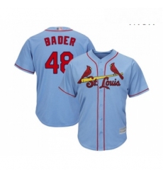 Mens St Louis Cardinals 48 Harrison Bader Replica Light Blue Alternate Cool Base Baseball Jersey 
