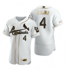 St. Louis Cardinals 4 Yadier Molina White Nike Mens Authentic Golden Edition MLB Jersey