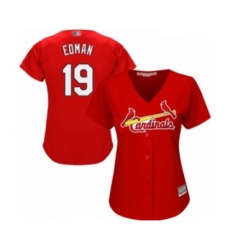 Women's St. Louis Cardinals #19 Tommy Edman Authentic Red Alternate Cool Base Baseball Player Jersey