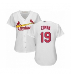 Women's St. Louis Cardinals #19 Tommy Edman Authentic White Home Cool Base Baseball Player Jersey