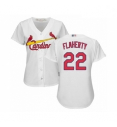 Women's St. Louis Cardinals #22 Jack Flaherty Authentic White Home Cool Base Baseball Player Jersey