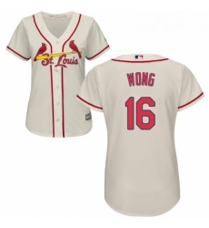 Womens Majestic St Louis Cardinals 16 Kolten Wong Authentic Cream Alternate Cool Base MLB Jersey