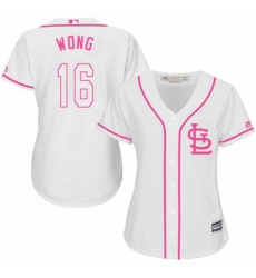 Womens Majestic St Louis Cardinals 16 Kolten Wong Replica White Fashion Cool Base MLB Jersey