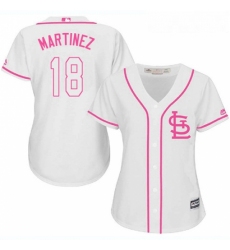 Womens Majestic St Louis Cardinals 18 Carlos Martinez Authentic White Fashion Cool Base MLB Jersey