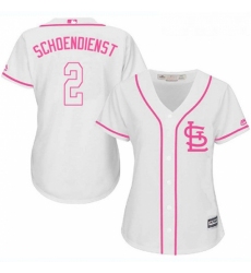 Womens Majestic St Louis Cardinals 2 Red Schoendienst Replica White Fashion Cool Base MLB Jersey