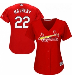 Womens Majestic St Louis Cardinals 22 Mike Matheny Replica Red Alternate Cool Base MLB Jersey
