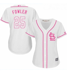 Womens Majestic St Louis Cardinals 25 Dexter Fowler Authentic White Fashion Cool Base MLB Jersey