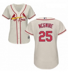 Womens Majestic St Louis Cardinals 25 Mark McGwire Authentic Cream Alternate Cool Base MLB Jersey