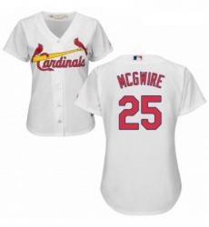 Womens Majestic St Louis Cardinals 25 Mark McGwire Replica White Home Cool Base MLB Jersey