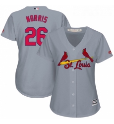 Womens Majestic St Louis Cardinals 26 Bud Norris Authentic Grey Road Cool Base MLB Jersey 