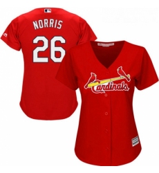 Womens Majestic St Louis Cardinals 26 Bud Norris Authentic Red Alternate Cool Base MLB Jersey 