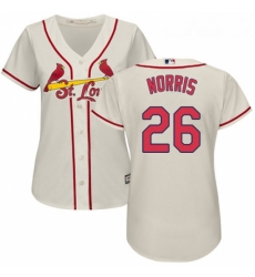 Womens Majestic St Louis Cardinals 26 Bud Norris Replica Cream Alternate Cool Base MLB Jersey 