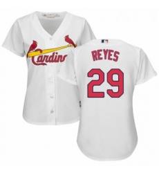 Womens Majestic St Louis Cardinals 29 lex Reyes Authentic White Home Cool Base MLB Jersey 