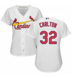 Womens Majestic St Louis Cardinals 32 Steve Carlton Replica White Home Cool Base MLB Jersey 