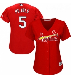 Womens Majestic St Louis Cardinals 5 Albert Pujols Authentic Red Alternate Cool Base MLB Jersey