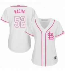 Womens Majestic St Louis Cardinals 52 Michael Wacha Replica White Fashion MLB Jersey