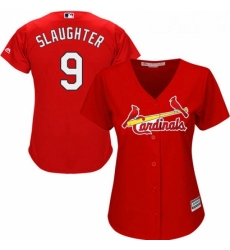 Womens Majestic St Louis Cardinals 9 Enos Slaughter Authentic Red Alternate Cool Base MLB Jersey