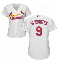 Womens Majestic St Louis Cardinals 9 Enos Slaughter Authentic White Home Cool Base MLB Jersey