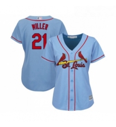 Womens St Louis Cardinals 21 Andrew Miller Replica Light Blue Alternate Cool Base Baseball Jersey 