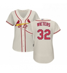 Womens St Louis Cardinals 32 Matt Wieters Replica Cream Alternate Cool Base Baseball Jersey 