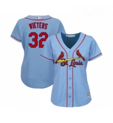 Womens St Louis Cardinals 32 Matt Wieters Replica Light Blue Alternate Cool Base Baseball Jersey 